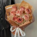 Сотовий папір 50 см х 50 м коричневий / крафт папір пакувальний сітчастий (перфорований) обгортковий