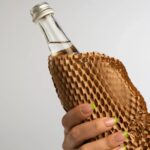 Сотовий папір 50 см х 50 м коричневий / крафт папір пакувальний сітчастий (перфорований) обгортковий